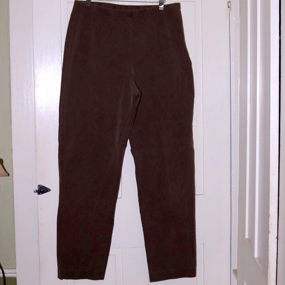 Nearly NEW Eddie Bauer Tall Brown Stretch Cotton Classic Pants Sz 16T B33